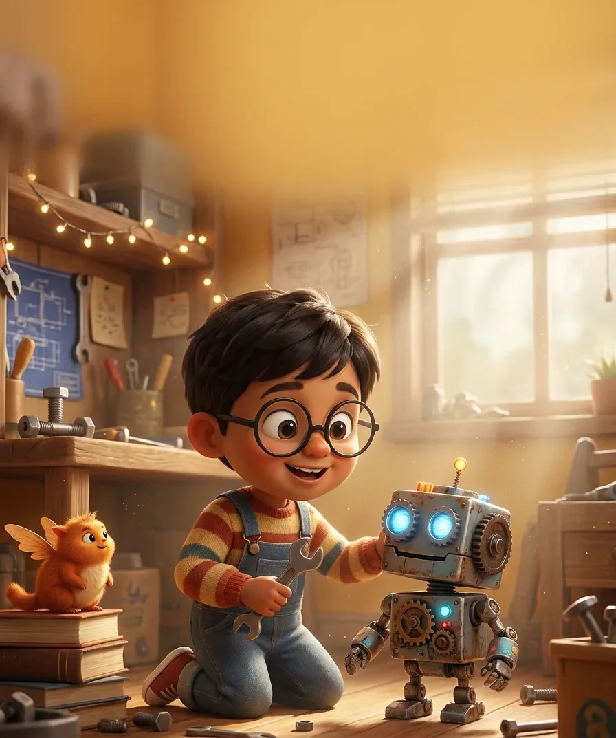 My Robot Friend - personalized children's book cover